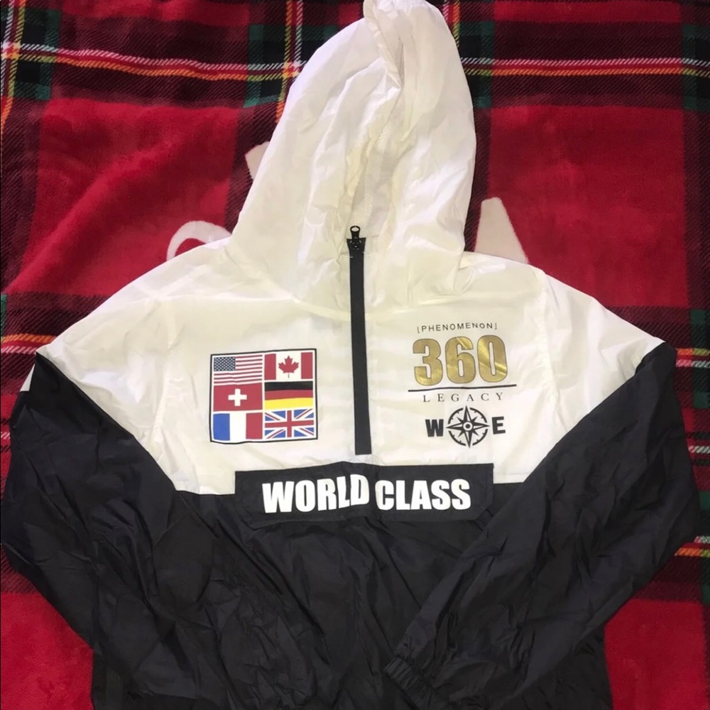 Black and white wind breaker